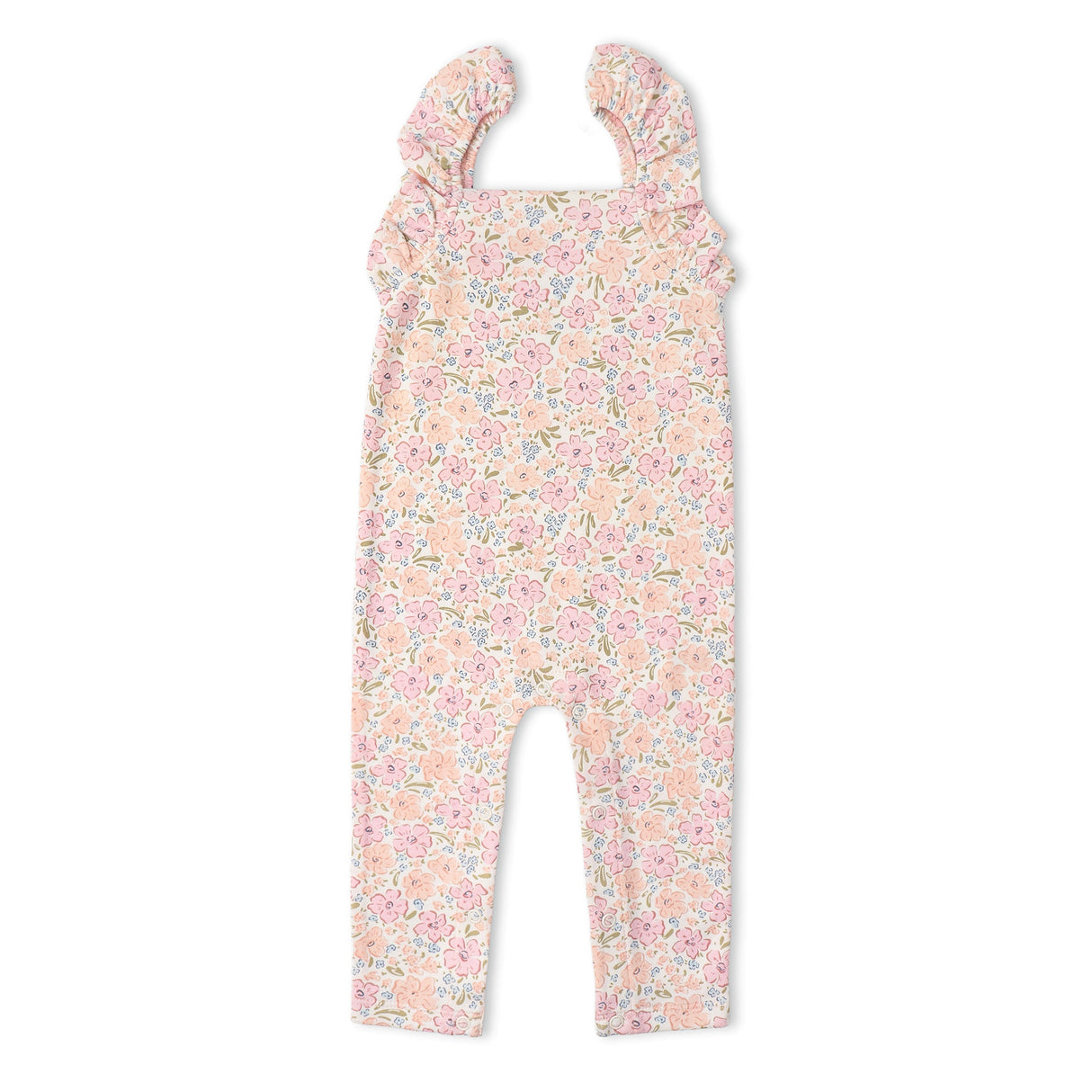 Organic Flutter Romper - Peony