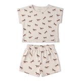 Organic Drop Shoulder Tee & Shorts Set - Horses
