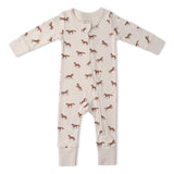 Organic 2-Way Zip Romper - Horses