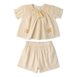 Organic Smocked Top & Shorts Set - Butter Yellow