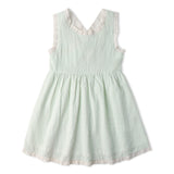Organic Cross Back Dress - Basil Stripes