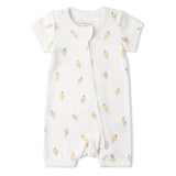 Organic Short Zip Romper - Ice Cream