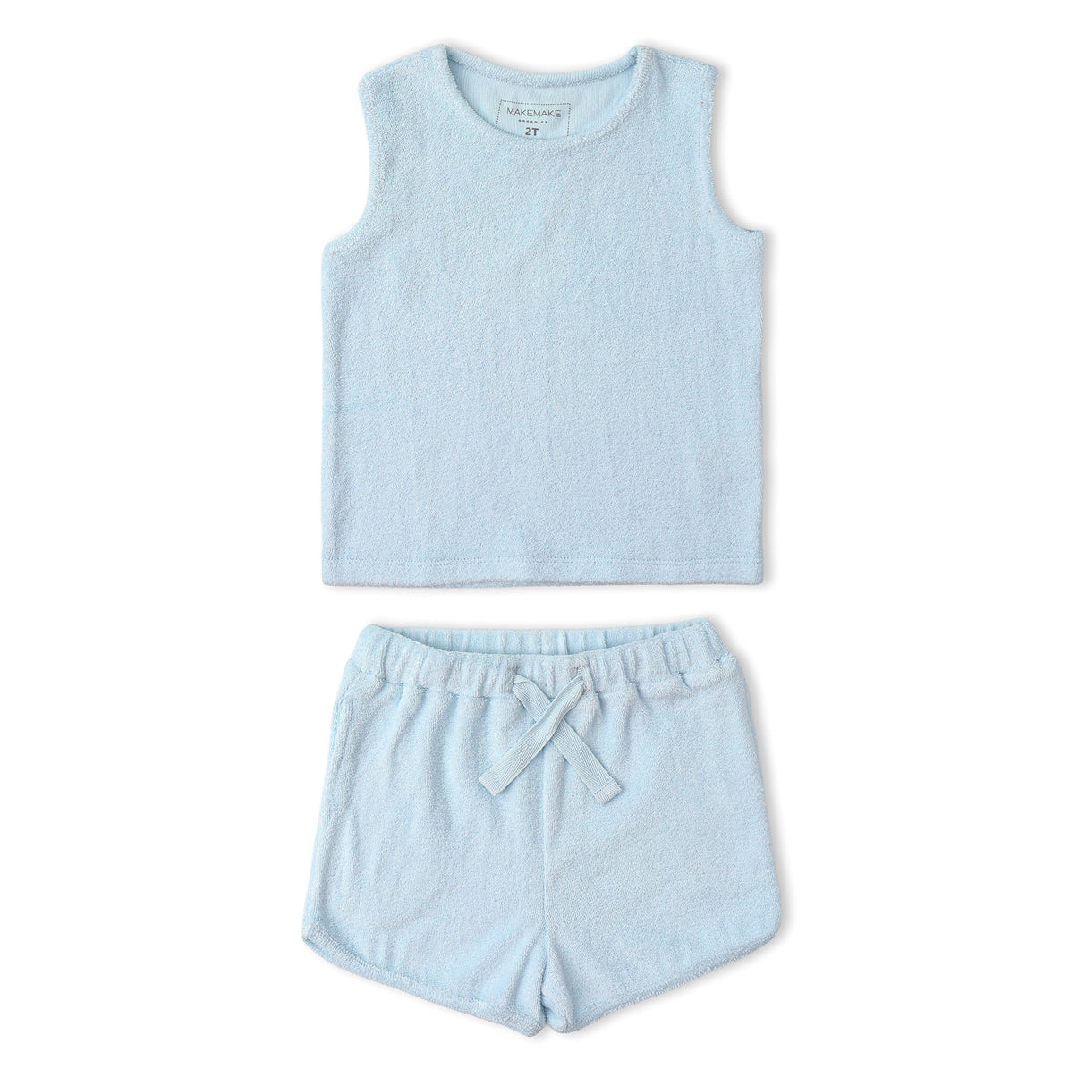 Organic Sleeveless Tee & Shorts Set - Light Blue