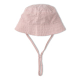 Organic Bucket Sun Hat - Coral Stripes