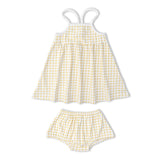 Organic Tie-Back Strap Dress - Dotty Gingham