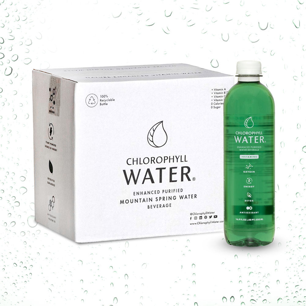 Chlorophyll Water® (Case of 12): Purified Mountain Spring Water with Essential Vitamins