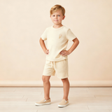 Organic Terry Tee & Shorts Set - Butter Yellow