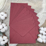 Burgundy Handmade Cotton Envelopes (Set of 10)