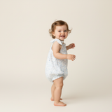Organic Tie Shoulder Bubble Romper - Ivy Floral
