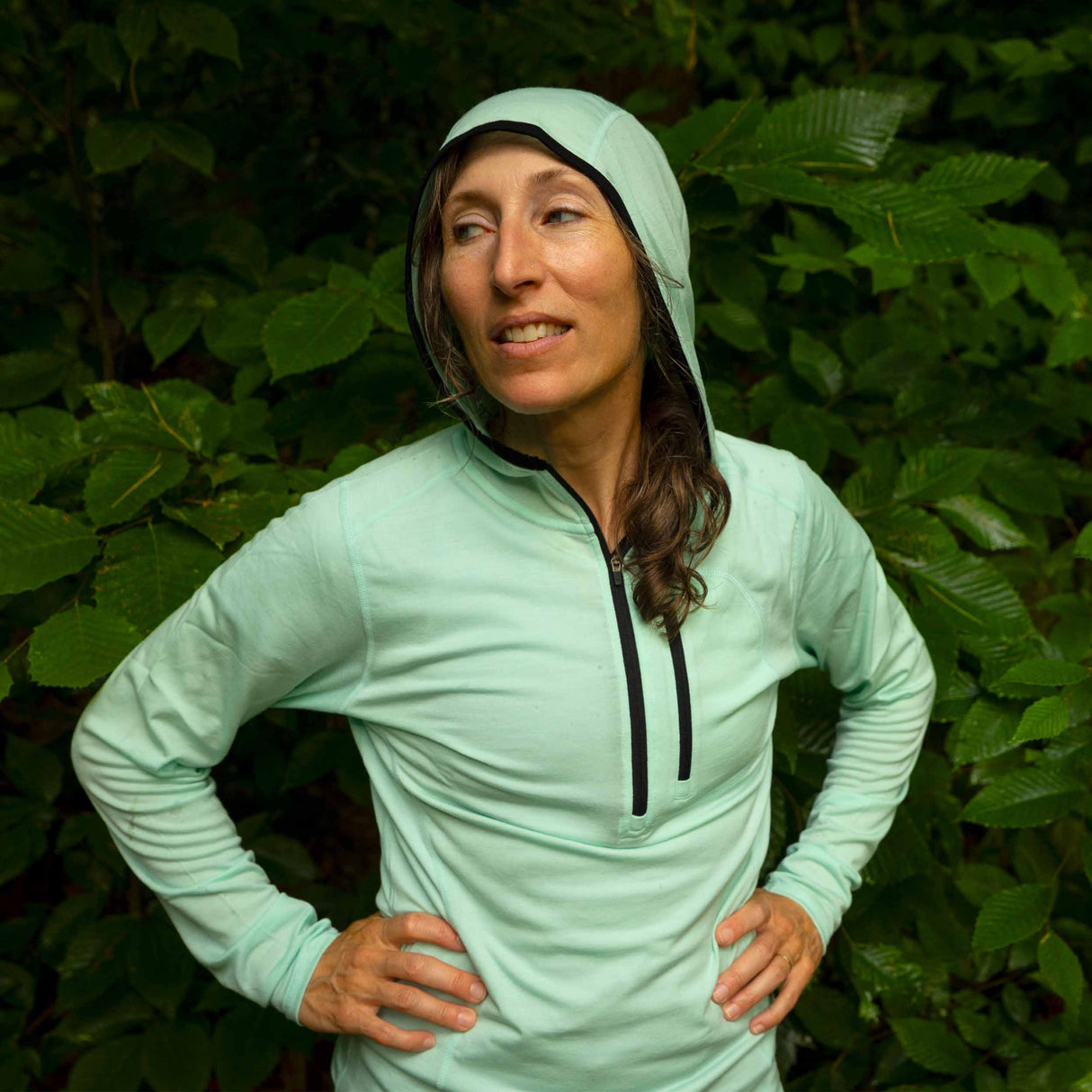 Micro­weight - Women's 1/4 Zip Sun Hoodie Woolverino