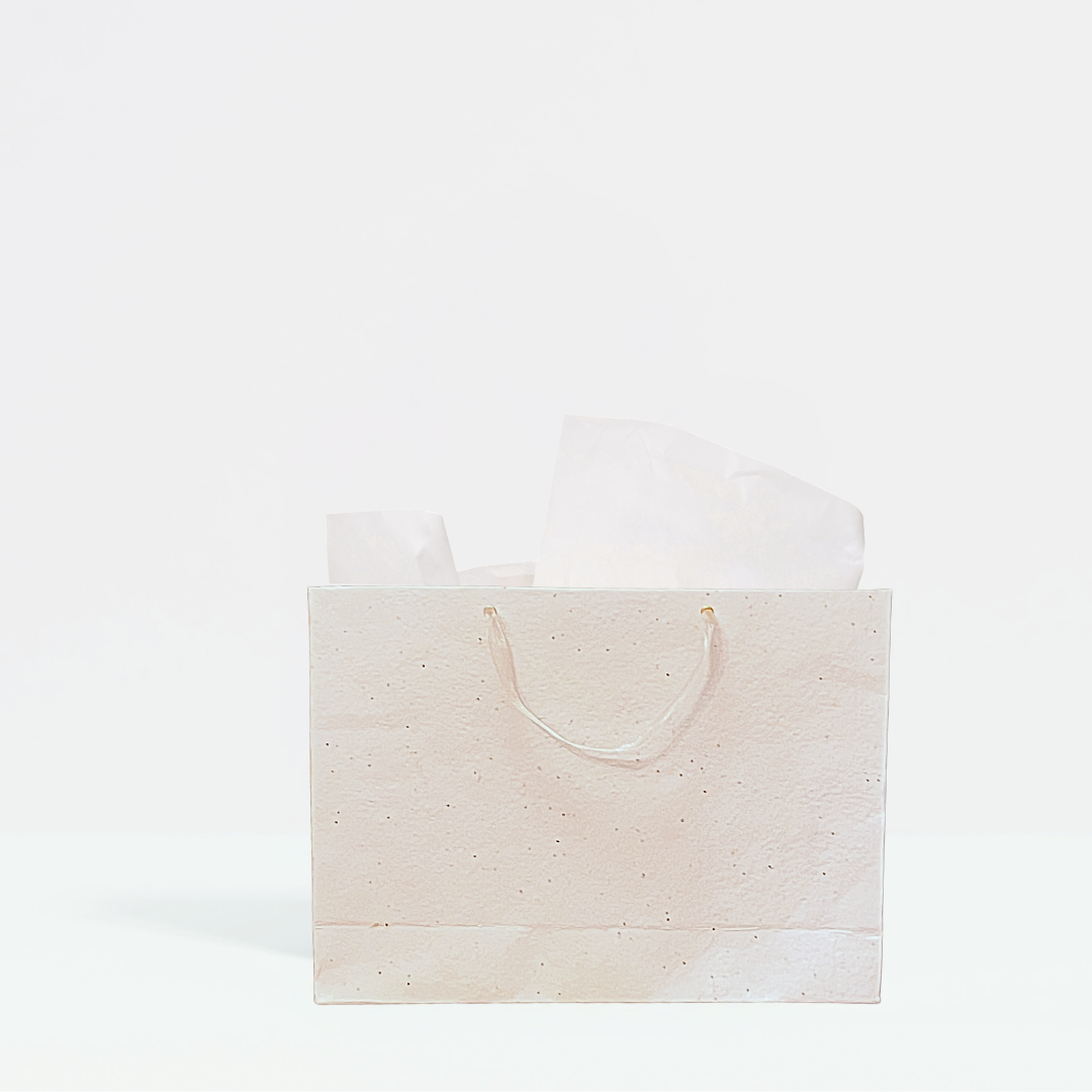 Plant & Grow Gift Bag (Handmade Seed Paper + Ribbon Handles)