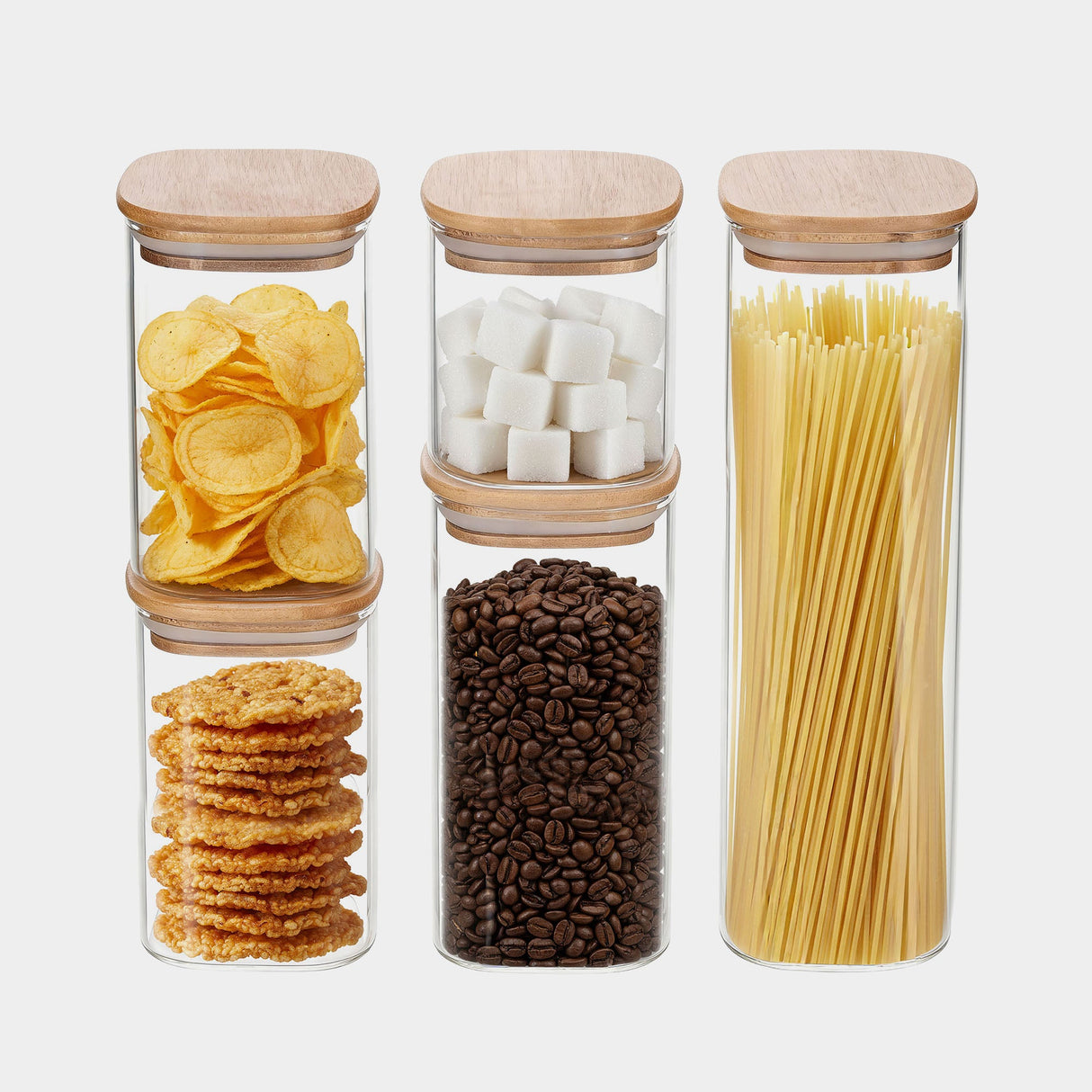 Glass Canister Set & Bamboo Lid