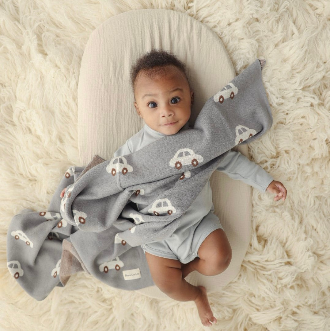 Whimsy Collection - Luxury 100% Cotton Knit Swaddle Baby Blanket