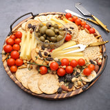 Aria Scorched Wood Serving Tray with Handles