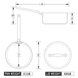 Eater x Heritage Steel 2 Quart Saucepan with Lid