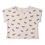 Organic Drop Shoulder Tee & Shorts Set - Horses