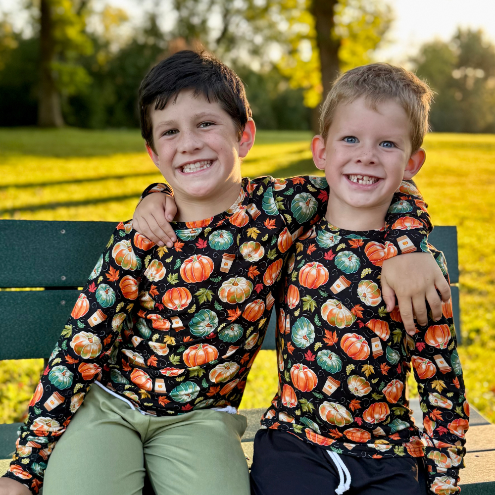 Bamboo Long Sleeve Crew Neck Tee in Spiced Autumn