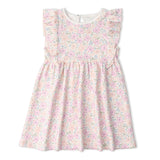 Organic Flutter Dress - Peony