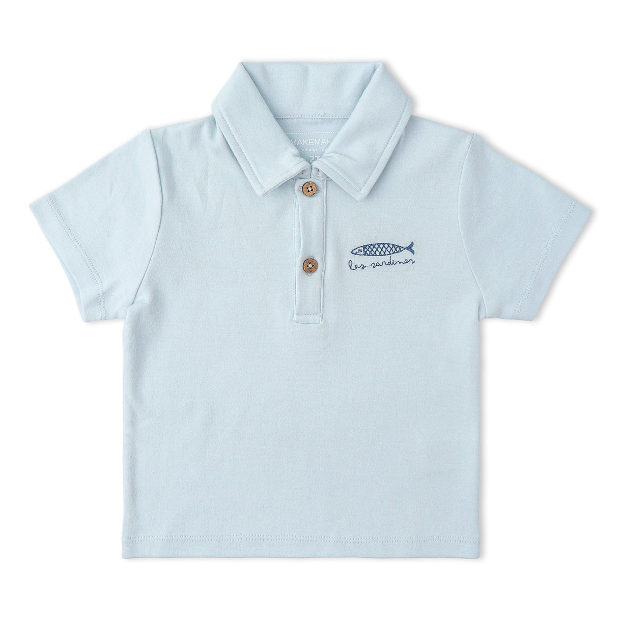 Organic Polo Shirt & Shorts Set - Light Blue