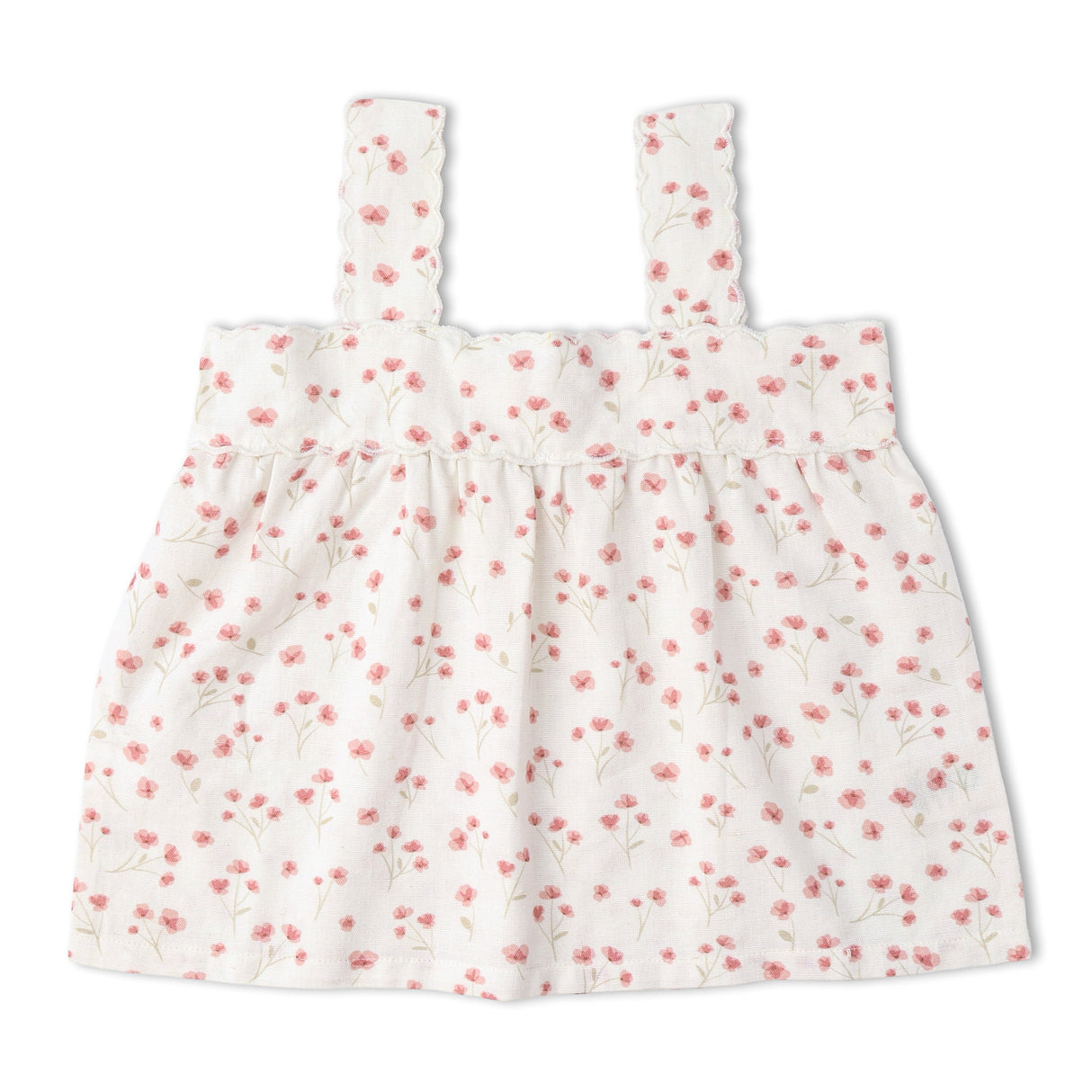 Organic Scalloped Top & Bloomers Set - Pink  Bloom