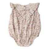 Organic Sleeveless Ruffle Bubble Romper - Pastel Bloom