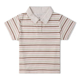 Organic Collar Tee & Shorts Set - Terra Stripes