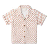 Organic Shirt & Shorts Set - Brick Checks
