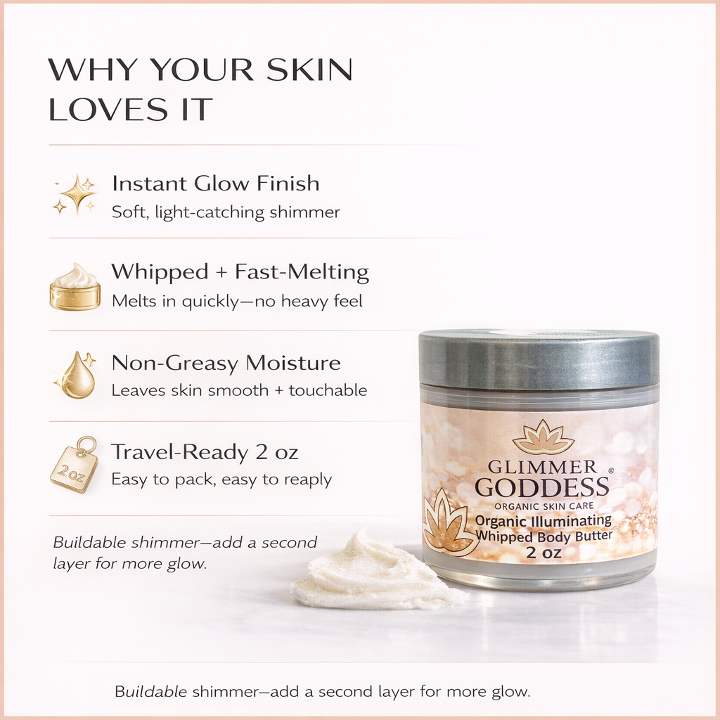 Organic Shimmering Whipped Body Butter 2 oz. Travel Size