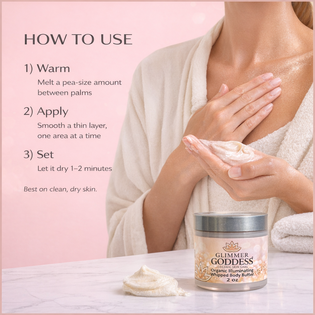 Organic Shimmering Whipped Body Butter 2 oz. Travel Size