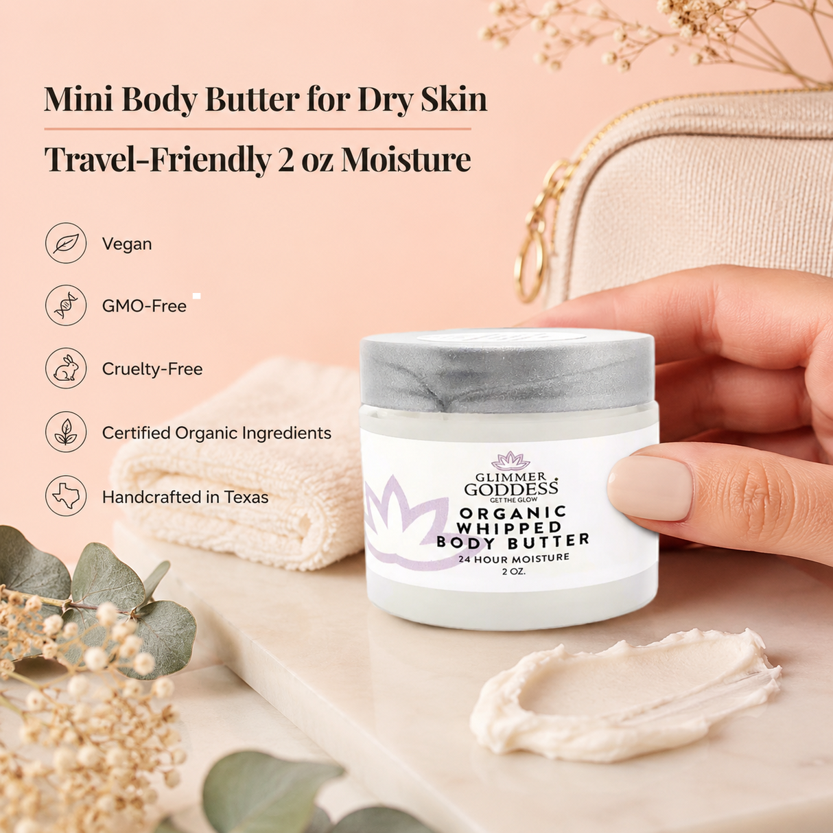 Organic Whipped Body Butter - 2 oz Travel Size