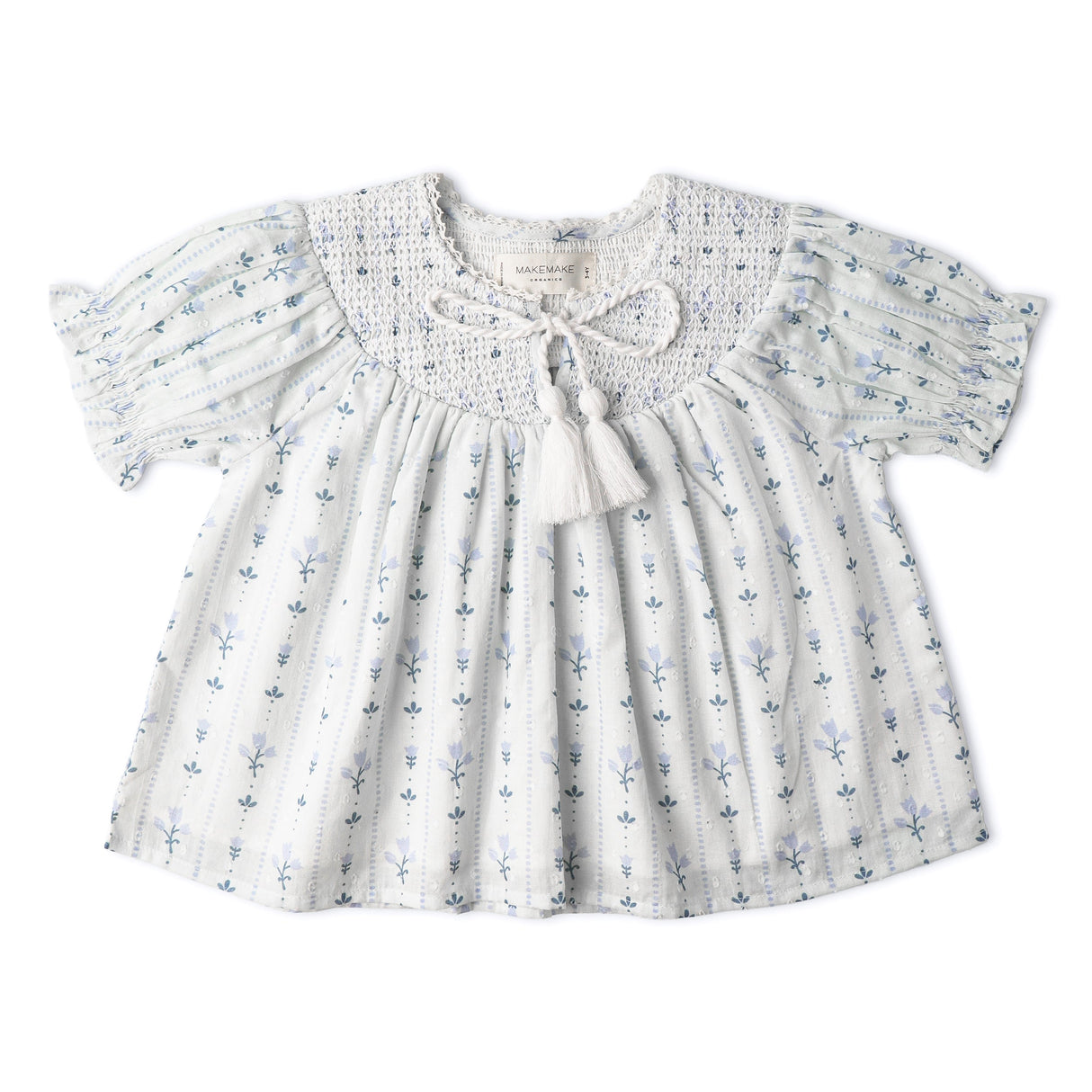 Organic Smocked Top & Shorts Set - Blue Vines