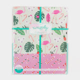 Feliz Flamingos/Candy Cane • Double-Sided Eco Wrapping Paper (Holiday Edition)