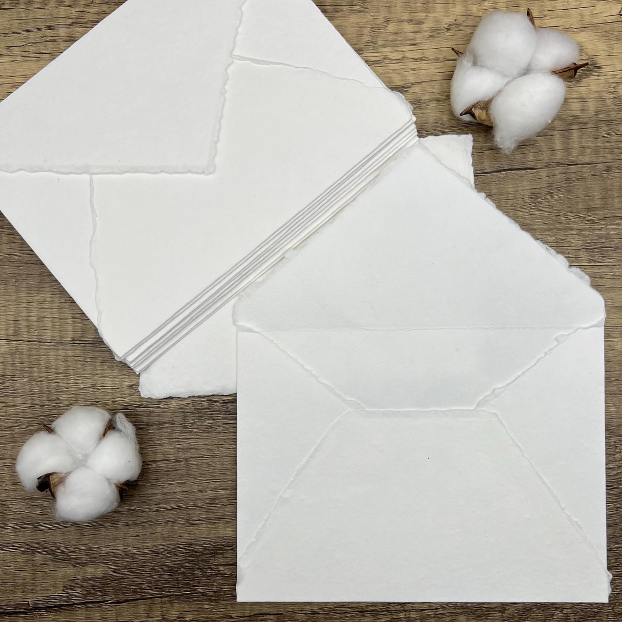 White Handmade Cotton Envelopes (Set of 10)