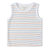 Organic Sleeveless Tee & Shorts Set - Cabana Stripes