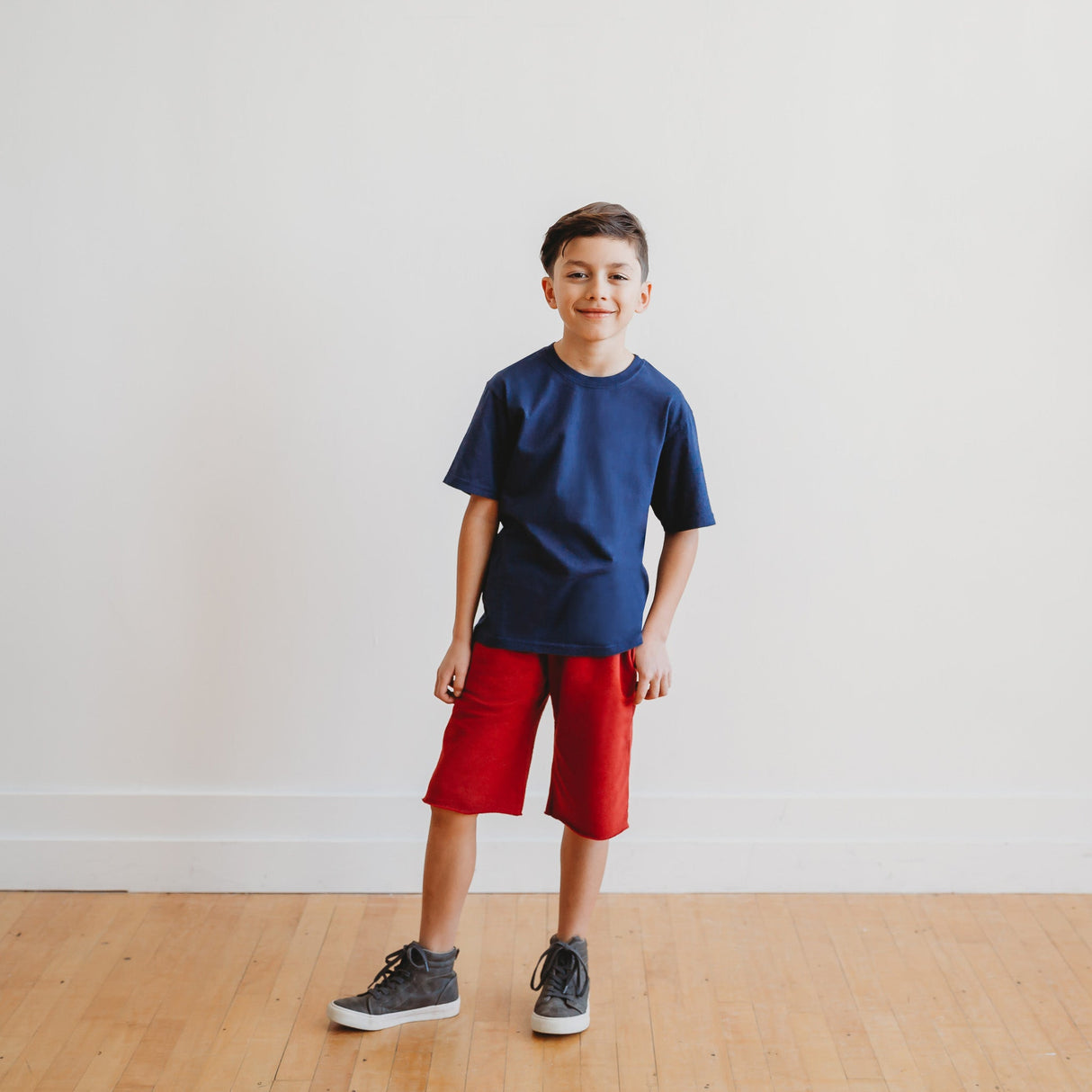 Boys Soft Organic Cotton Jersey Short Sleeve Crew Tee | White