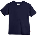 Boys Soft Organic Cotton Jersey Short Sleeve Crew Tee | Navy