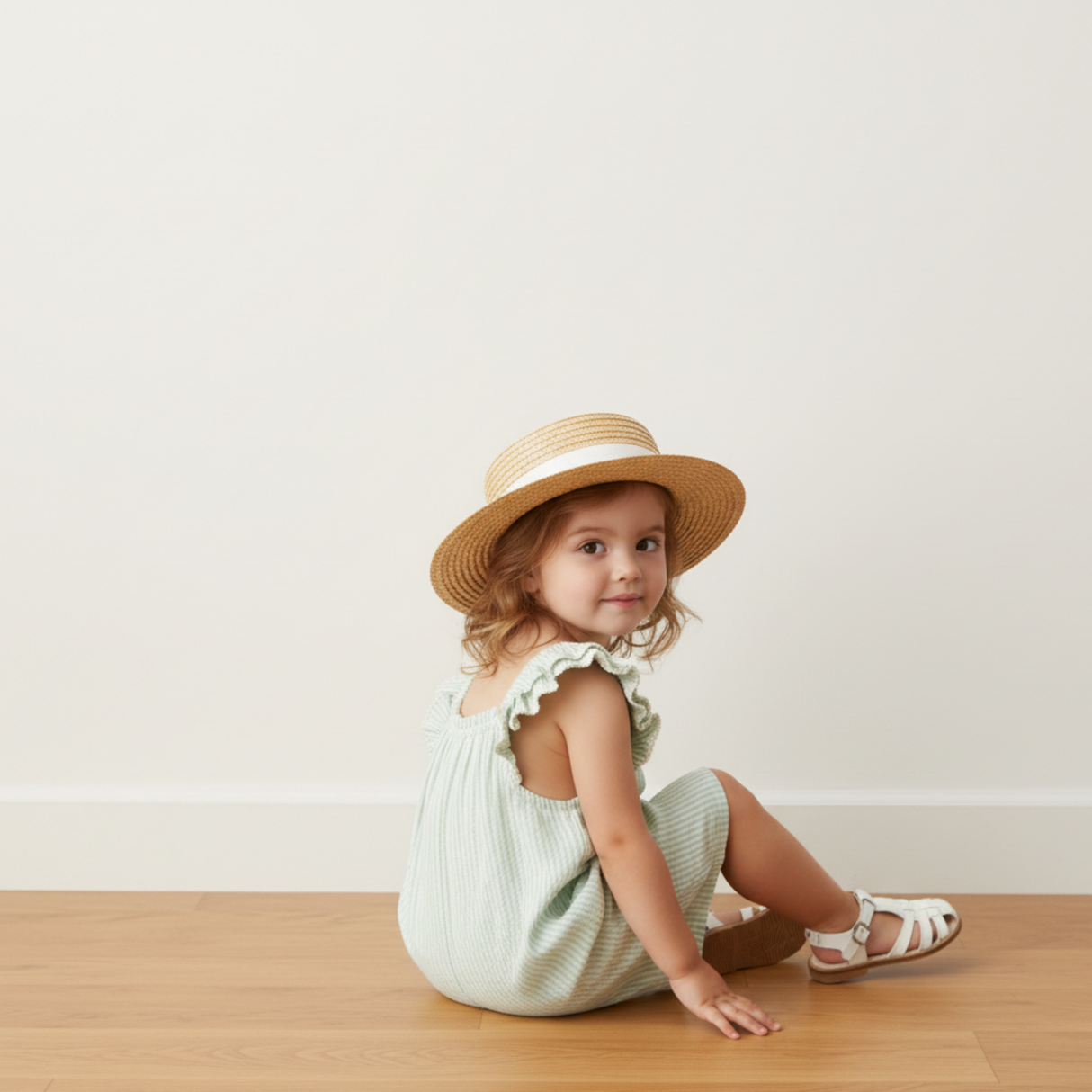 Organic Flutter Jumpsuit - Basil Stripes
