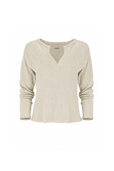 Jules Waffle Knit Organic Cotton V-Neck Pullover