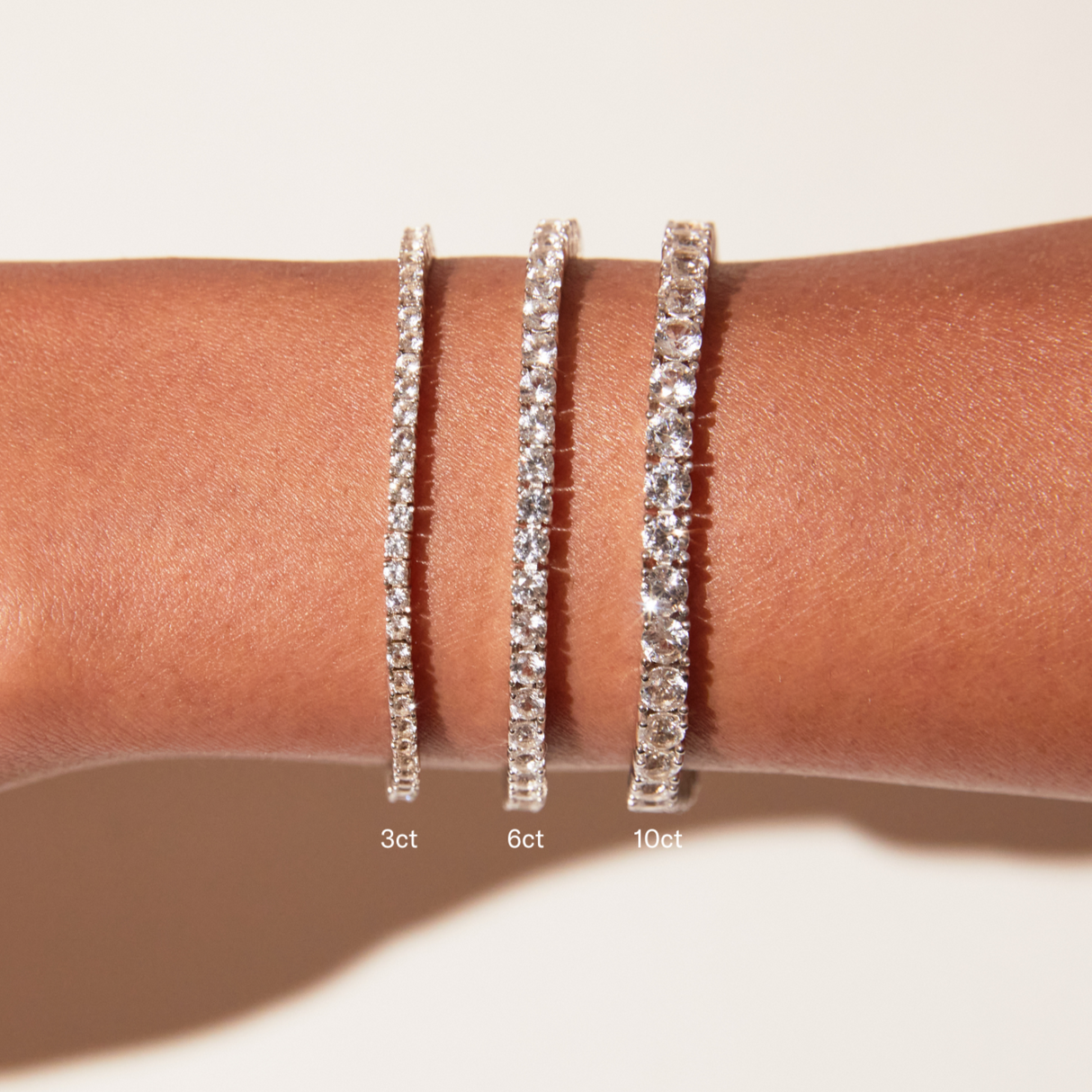 Lab Grown White Sapphire Tennis Bracelet - 6ct