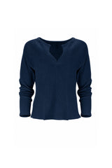 Jules Waffle Knit Organic Cotton V-Neck Pullover