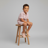 Organic Shirt & Shorts Set - Coral Stripes