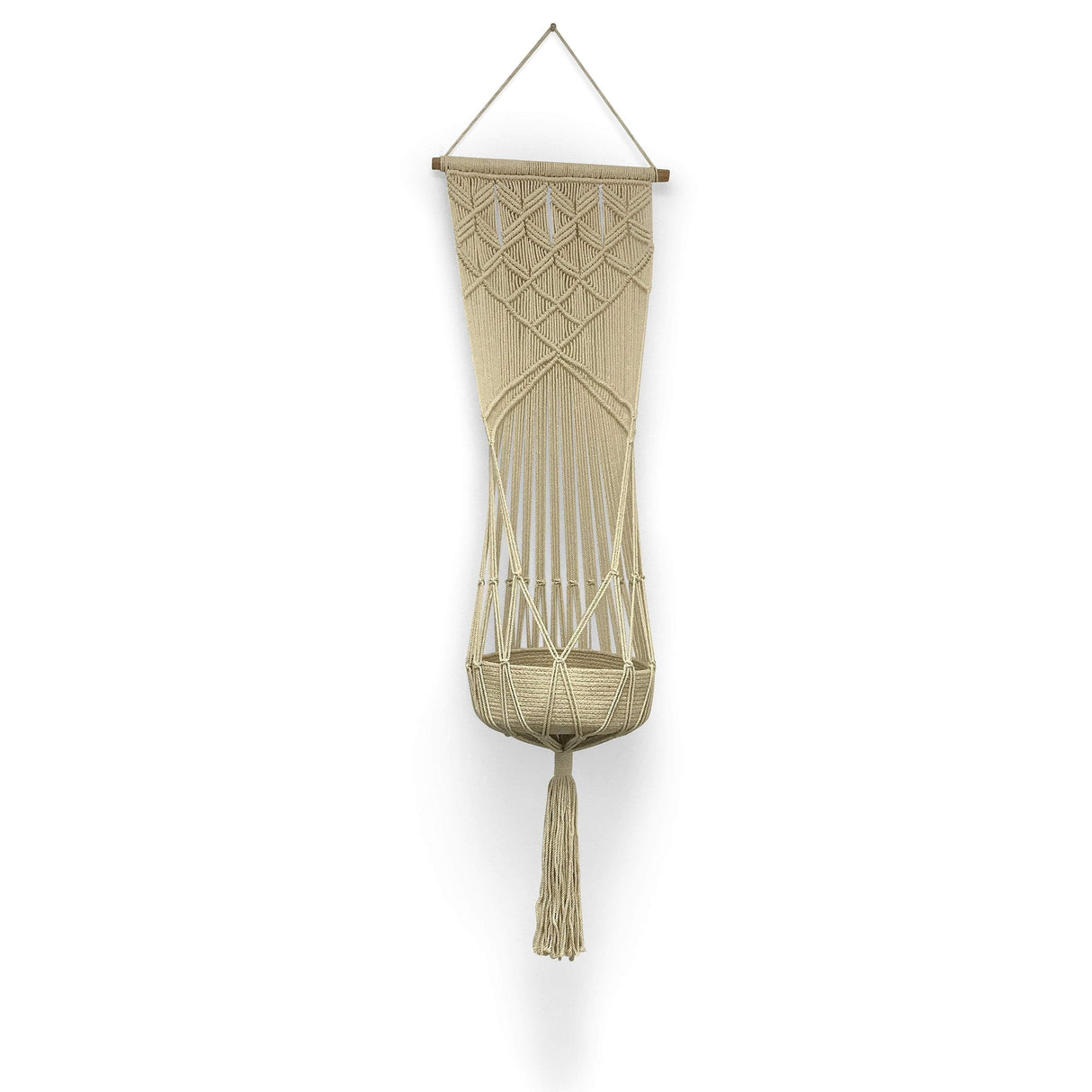 macrame toy hanging basket