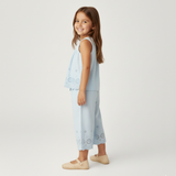 Organic Eyelet Top And Pant Set - Light Blue Eyelet