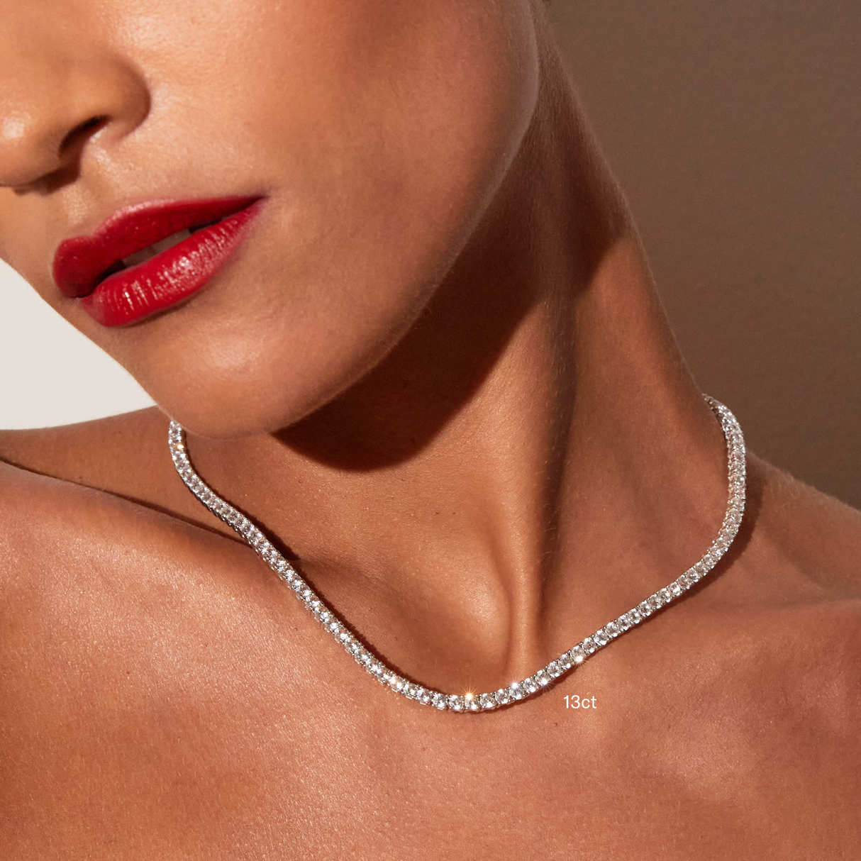 Lab Grown White Sapphire Tennis Necklace