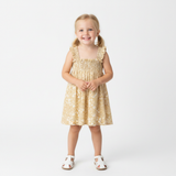 Organic Smocked Sundress - Yellow Blossom