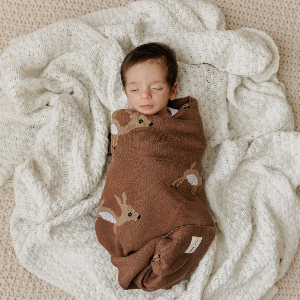 Whimsy Collection - Luxury 100% Cotton Knit Swaddle Baby Blanket