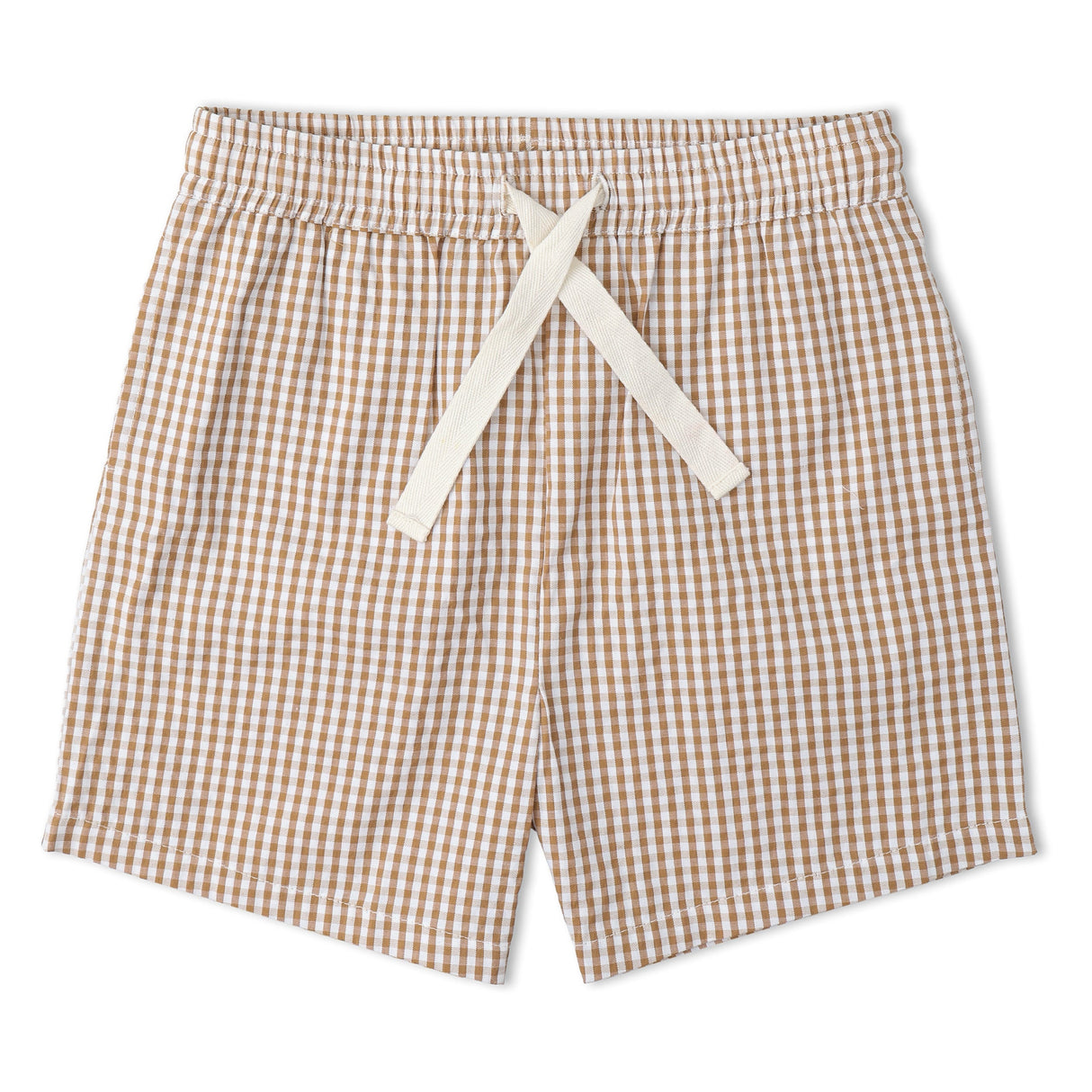 Organic Shirt & Shorts Set - Caramel Check