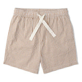 Organic Shirt & Shorts Set - Caramel Check