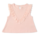 Organic Ruffle Top & Shorts Set - Blush