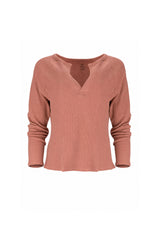 Jules Waffle Knit Organic Cotton V-Neck Pullover